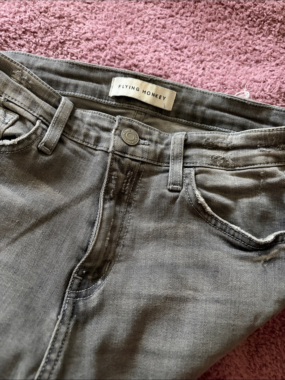 Flying Monkey Washed Gray Denim Jeans